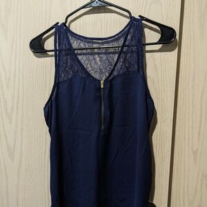 Elegant Navy Lace Women's Top